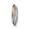 Wide Band Criss Cross Ring 14K Yellow Gold and 925 Sterling Silver