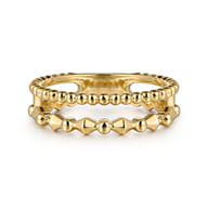 Wide Band Easy-Stack Ring 14K Yellow Gold Bujukan