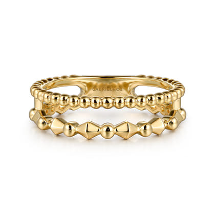 Wide Band Easy-Stack Ring 14K Yellow Gold Bujukan