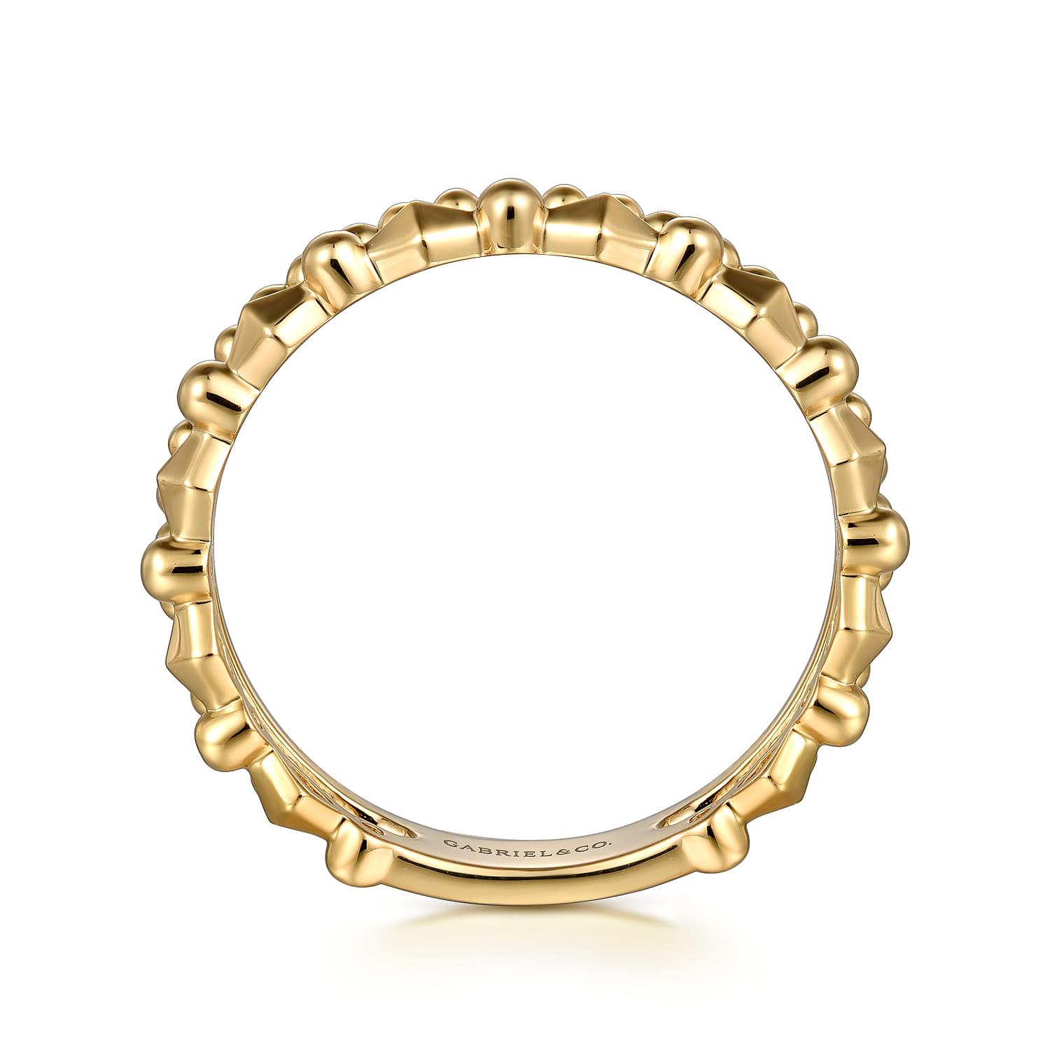 Wide Band Easy-Stack Ring 14K Yellow Gold Bujukan
