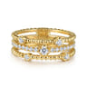 Wide Band Easy-Stack Ring 14K Yellow Gold Diamond 0.35ct Bujukan - 0.35 ct