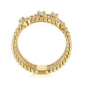Wide Band Easy-Stack Ring 14K Yellow Gold Diamond 0.35ct Bujukan - 0.35 ct