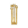 Wide Band Easy-Stack Ring 14K Yellow Gold Diamond 0.35ct Bujukan - 0.35 ct