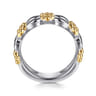 Wide Band Easy-Stack Ring 14K Yellow Gold and 925 Sterling Silver Bujukan