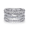 Wide Band Easy-Stack Ring 925 Sterling Silver White Sapphire Bujukan