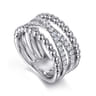 Wide Band Easy-Stack Ring 925 Sterling Silver White Sapphire Bujukan