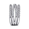 Wide Band Easy-Stack Ring 925 Sterling Silver White Sapphire Bujukan