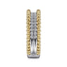 Wide Band Ring 14K White and Yellow Gold Diamond 0.45ct Bujukan - 0.45 ct