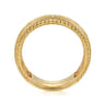 Wide Band Ring 14K Yellow Gold Diamond 0.08ct Bujukan - 0.08 ct