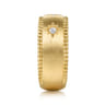 Wide Band Ring 14K Yellow Gold Diamond 0.08ct Bujukan - 0.08 ct