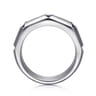 Wide Band Stations in Horizontal Brush Finish 925 Sterling Silver Sapphire