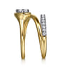 Wide Band Wrap Ring 14K White and Yellow Gold Diamond 0.5ct - 0.5 ct