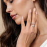 Wide Band Wrap Ring 14K White and Yellow Gold Diamond 0.5ct - 0.5 ct