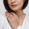 Wide Band Wrap Ring 14K Yellow Gold Diamond and Pearl 0.02ct - 0.02 ct