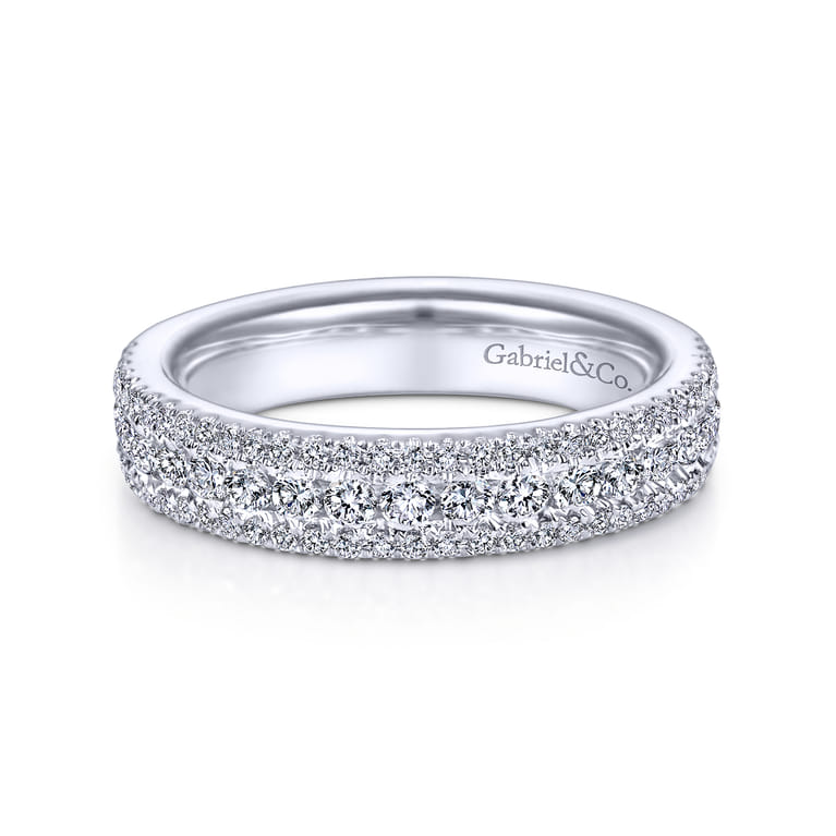 Fancy Wedding Ring in Platinum with Round Natural Diamond at Gabriel & Co. - Shot 1