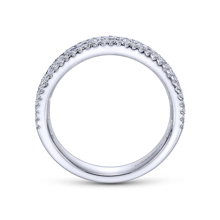 Fancy Wedding Ring in Platinum with Round Natural Diamond at Gabriel & Co. - Shot 2