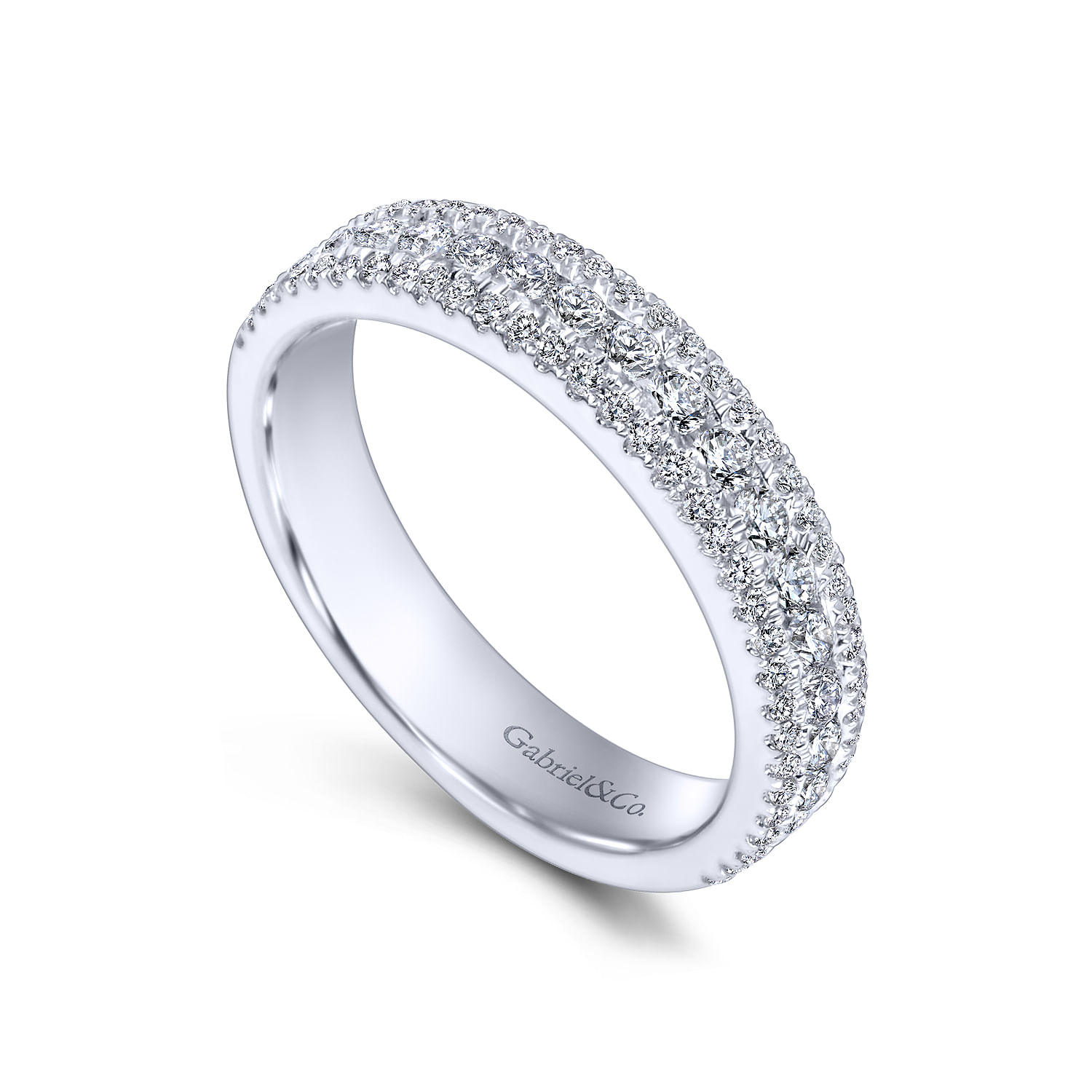 Wide Platinum Diamond Anniversary Band