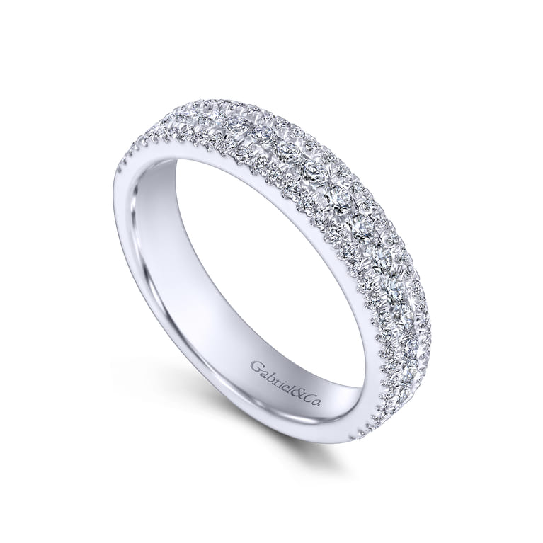Fancy Wedding Ring in Platinum with Round Natural Diamond at Gabriel & Co. - Shot 3