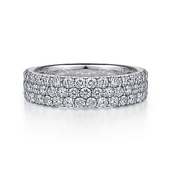 Wide Platinum Prong Set Diamond Anniversary Band