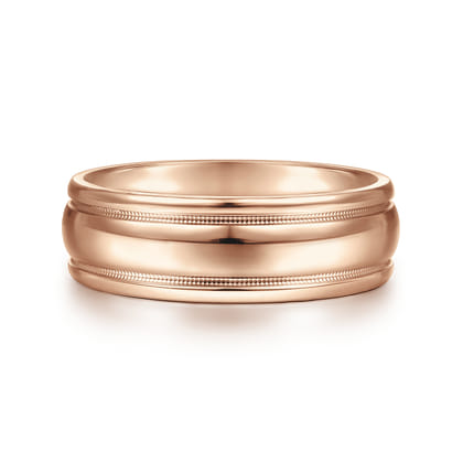 William - 14K Rose Gold 7mm - Men's Wedding Band in High Polished Finish