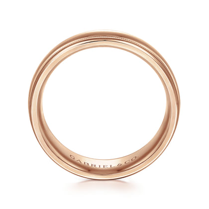 William - 14K Rose Gold 7mm - Men's Wedding Band in High Polished Finish