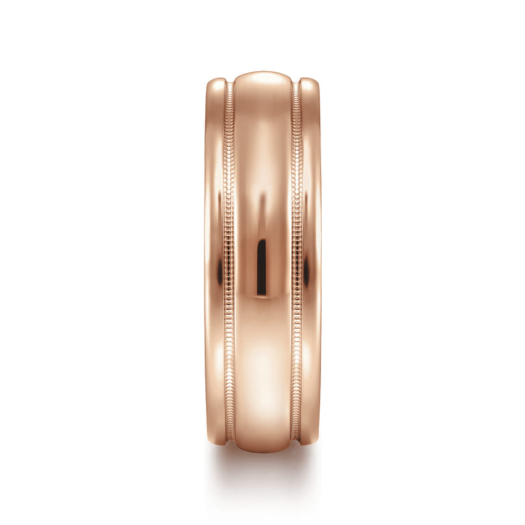 William - 14K Rose Gold 7mm - Men's Wedding Band in High Polished Finish - Shot 4