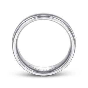 William - 14K White Gold 7mm - Men's Wedding Band in High Polished Finish