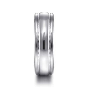 William - 14K White Gold 7mm - Men's Wedding Band in High Polished Finish