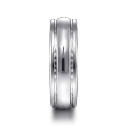 William - 14K White Gold 7mm - Men's Wedding Band in High Polished Finish