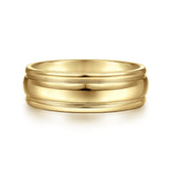 William - 14K Yellow Gold 7mm - Men's Wedding Band in High Polished Finish