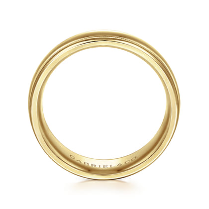 William - 14K Yellow Gold 7mm - Men's Wedding Band in High Polished Finish