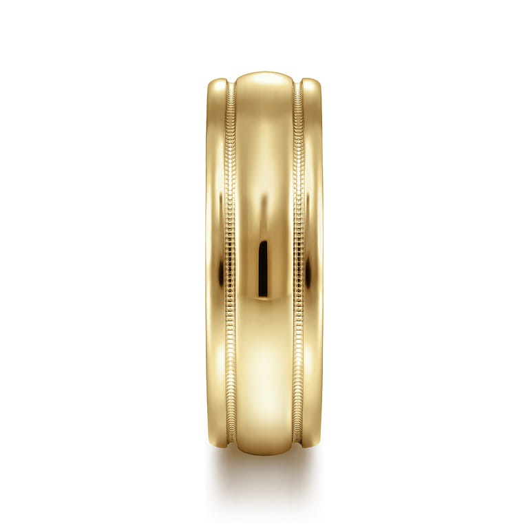 William - 14K Yellow Gold 7mm - Men's Wedding Band in High Polished Finish - Shot 4