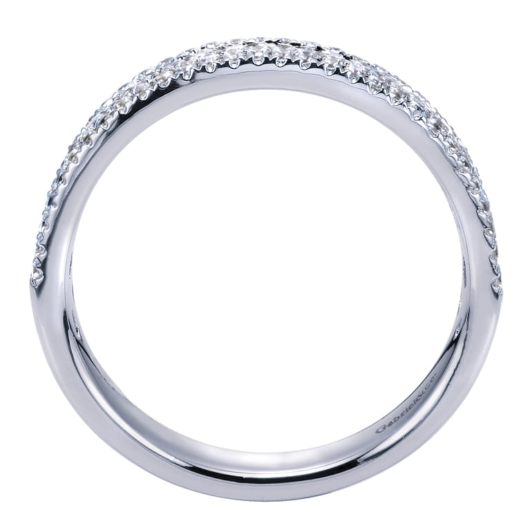 Fancy Wedding Ring in 14k White Gold with Round Natural Diamond at Gabriel & Co. - Shot 2