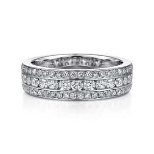 Wilshire - Wide 14K White Gold Channel Set Diamond Anniversary Band