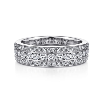 Wilshire - Wide 14K White Gold Channel Set Diamond Anniversary Band
