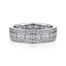 Fancy Wedding Ring in 14k White Gold with Round Natural Diamond at Gabriel & Co.