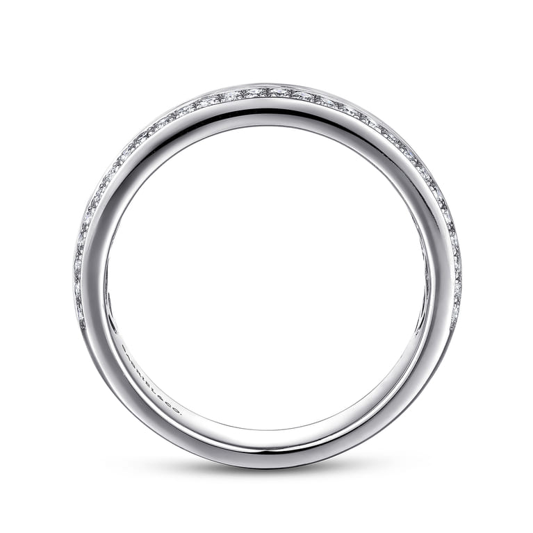 Fancy Wedding Ring in 14k White Gold with Round Natural Diamond at Gabriel & Co. - Shot 2