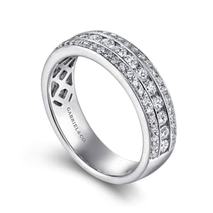 Wilshire - Wide 14K White Gold Channel Set Diamond Anniversary Band