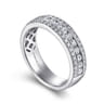 Fancy Wedding Ring in 14k White Gold with Round Natural Diamond at Gabriel & Co.