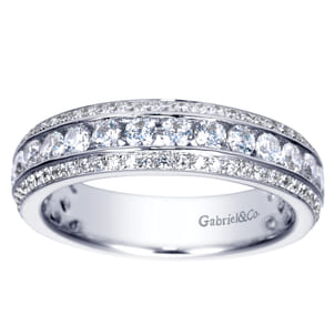 Wilshire - Wide 14K White Gold Channel Set Diamond Anniversary Band