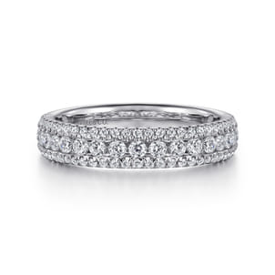 Wilshire - Wide 14K White Gold Diamond Anniversary Band