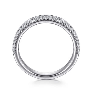 Wilshire - Wide 14K White Gold Diamond Anniversary Band
