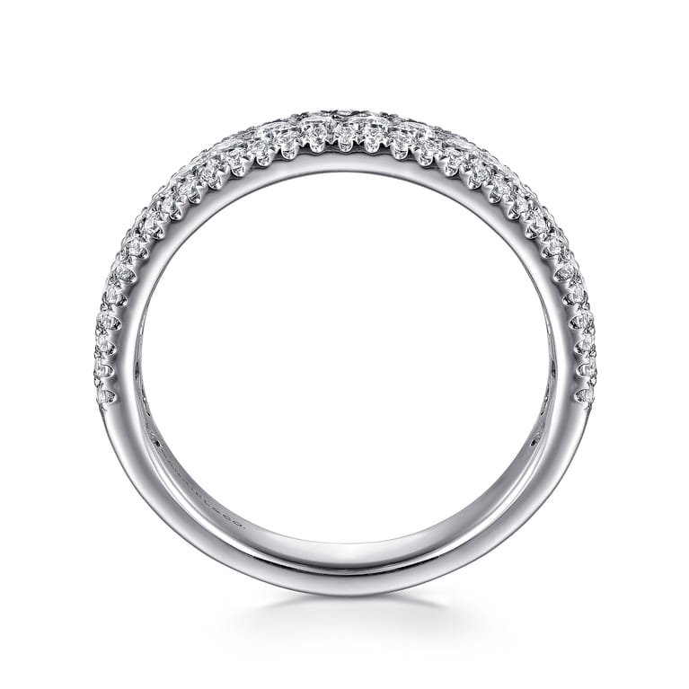 Fancy Wedding Ring in 14k White Gold with Round Natural Diamond at Gabriel & Co. - Shot 2