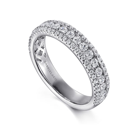 Wilshire - Wide 14K White Gold Diamond Anniversary Band