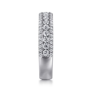 Wilshire - Wide 14K White Gold Diamond Anniversary Band