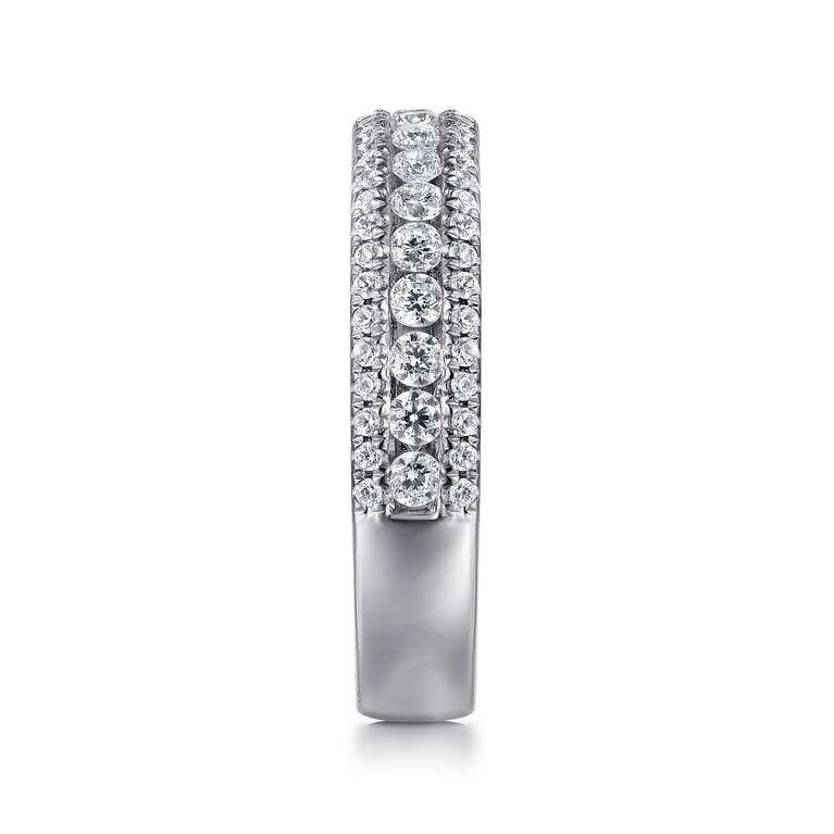 Fancy Wedding Ring in 14k White Gold with Round Natural Diamond at Gabriel & Co. - Shot 4