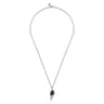 Wing Pendant Necklace 925 Sterling Silver Black Spinel