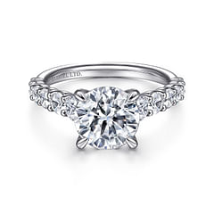 Winslet - 18K White Gold Round Diamond Engagement Ring