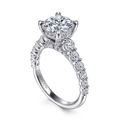 Winslet - 18K White Gold Round Diamond Engagement Ring - 1.13 ct - Shot 3
