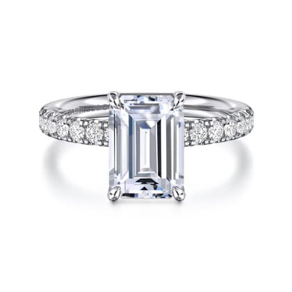 Winslow - 14K White Gold Emerald Cut Diamond Engagement Ring